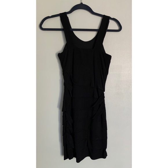 LBD! Black Fitted Dress w/ Beaded Neckline Sz Sm - Picture 2 of 5